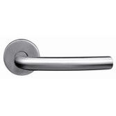 China Hollow Tube Satin Lever Type Entrance Door Handle Set Corrosion Resistant supplier